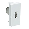 Розетка модульная USB, 45x22,5мм белая